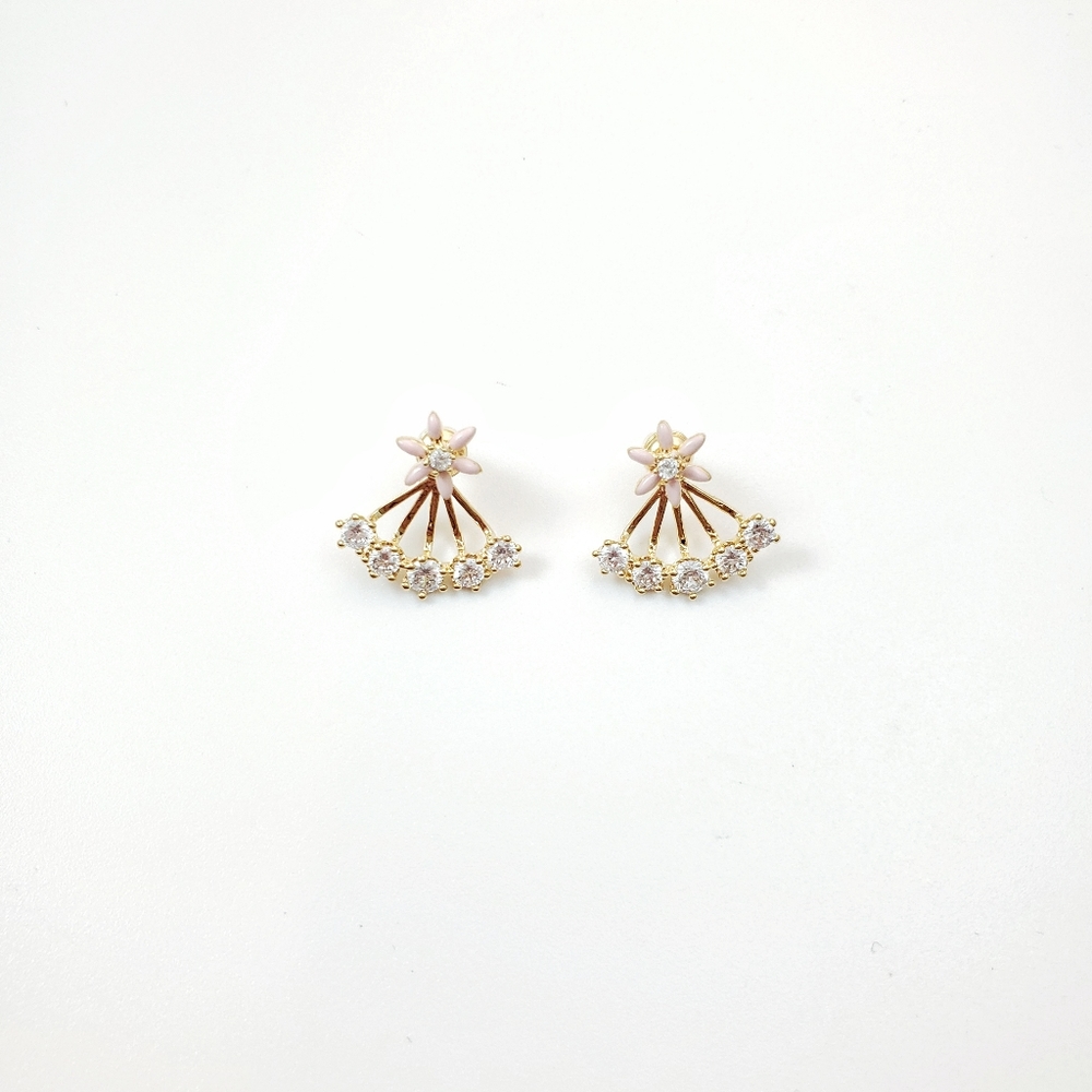 Pink Floral Earrings Studs floral🌸
